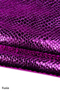 PYTHON printed leather skin, blue, fuchsia, burgundy, purple METALLIC goatskin hide for hobbyists B18029-MT(st) La Garzarara