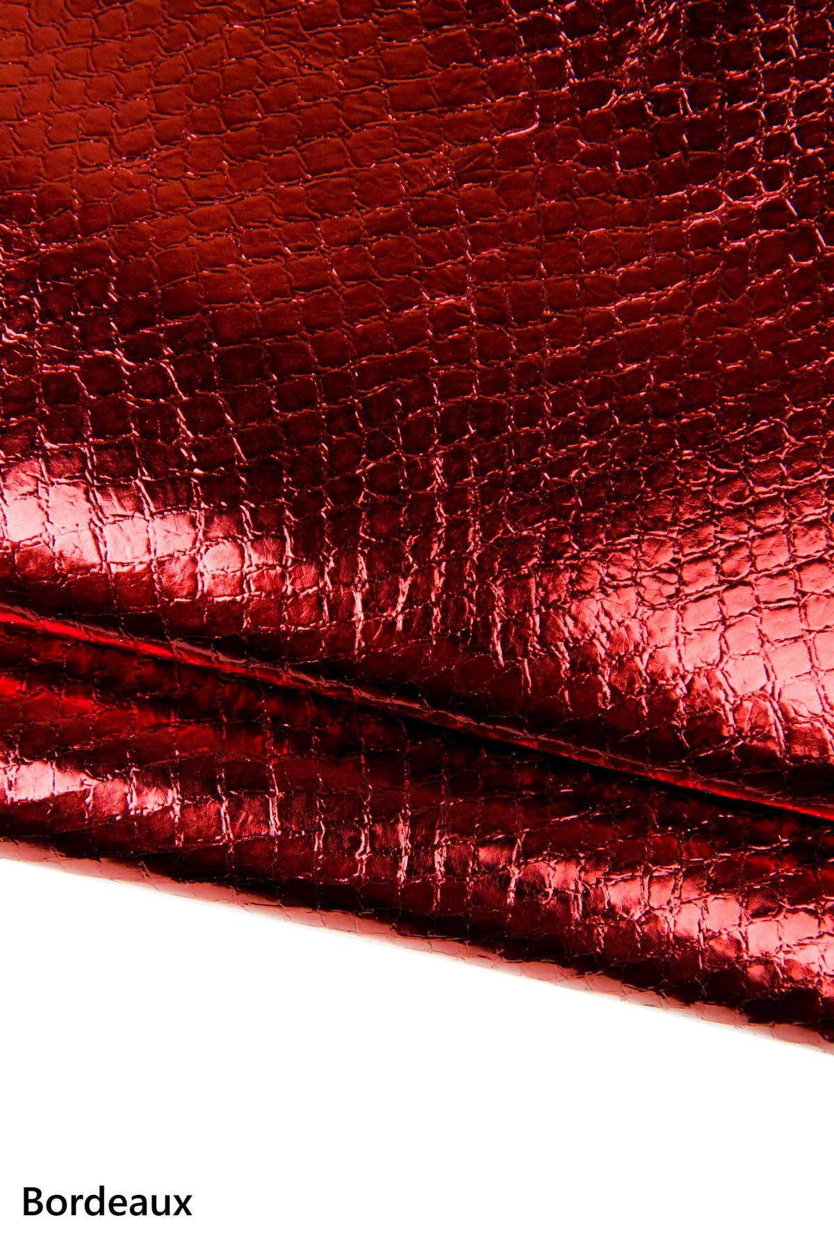 PYTHON printed leather skin, blue, fuchsia, burgundy, purple METALLIC goatskin hide for hobbyists B18029-MT(st) La Garzarara
