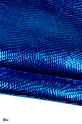 Electric blue metallic REPTILE leather skin, blue metallic python snakeskin, GLOSSY elegant hide B18023-MT(st) La Garzarara