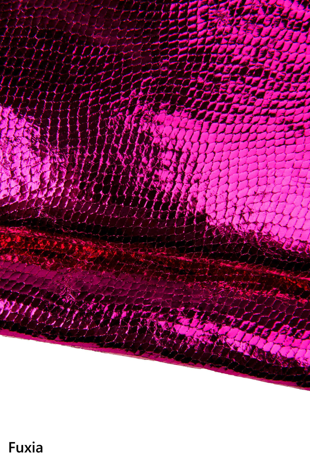 Electric blue metallic REPTILE leather skin, blue metallic python snakeskin, GLOSSY elegant hide B18023-MT(st) La Garzarara