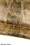 Satin Snakeskin leather hides, biscuit stone reptile snake printed soft Python printon cow B17967-MT(st) La Garzarara