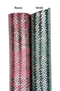 Red, green python cowhides, REPTILE printed METALLIC leather hides, soft calfskins for diy projects B17971-MT(st) La Garzarara