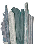 Green Blue Leather hides Set, Metallic Printed and Textured Full Leather skins, RANDOM assortment B18127-MT(st) La Garzarara