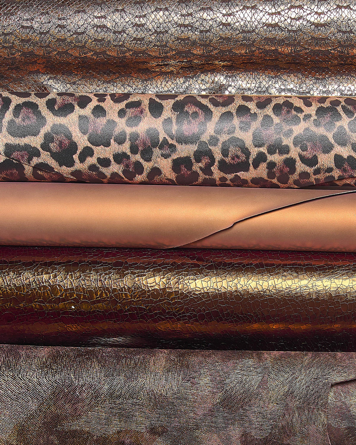 Leather bundle for sewing, Earth Tone mix skins, Brown, Cognac Bronze Genuine Leather Hides, Vintage & Fashion Assortment B18128-MT(ST)