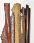 Bundle leather skins for crafting, gold bronze and brown leather hides, random mix of patterns colors, variety texture B18129-MT(ST)
