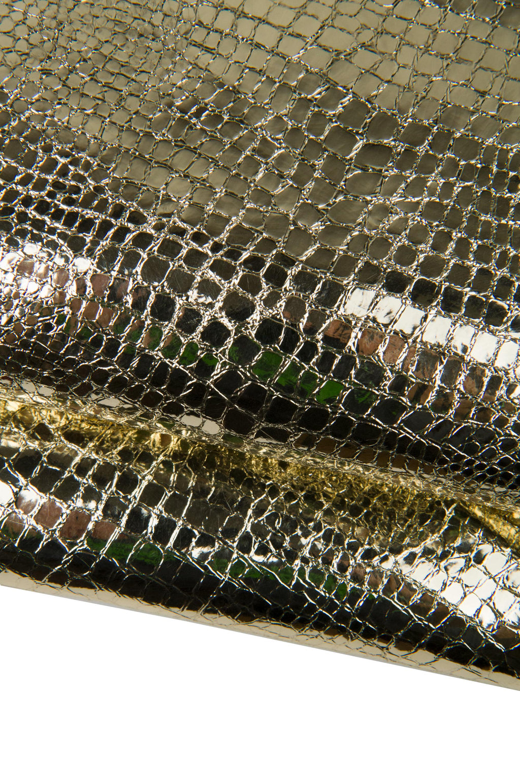 Metallic Light gold CROCODILE printed cowhide, platinum embossed leather hide, luxurious soft hide B17983-MT(st) La Garzarara
