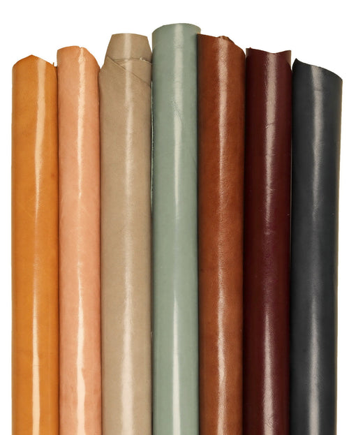 Boundle of 5 or 7 FULL kid leathers, random assortment of solid small goat skins , leather for shoes and lining B16302-TU La Garzarara