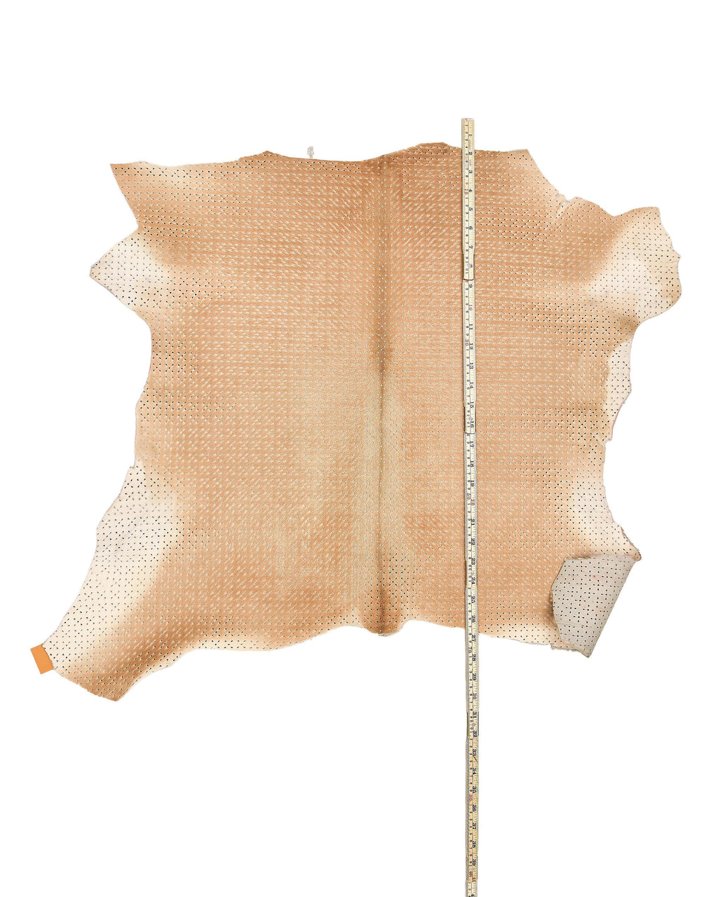 Perforated Pony Hair Leather Hide, Beige Hair-on Skin, Laser Cut Leather for Bags, Shoes, Upholstery and Crafts B18112-CV La Garzarara