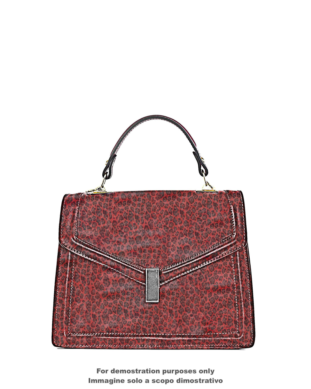 Red and black LEOPARD textured leather skin, animal cheetah printed glossy goatskin, luxurious CARVED hide for hobbyists B18177-ST