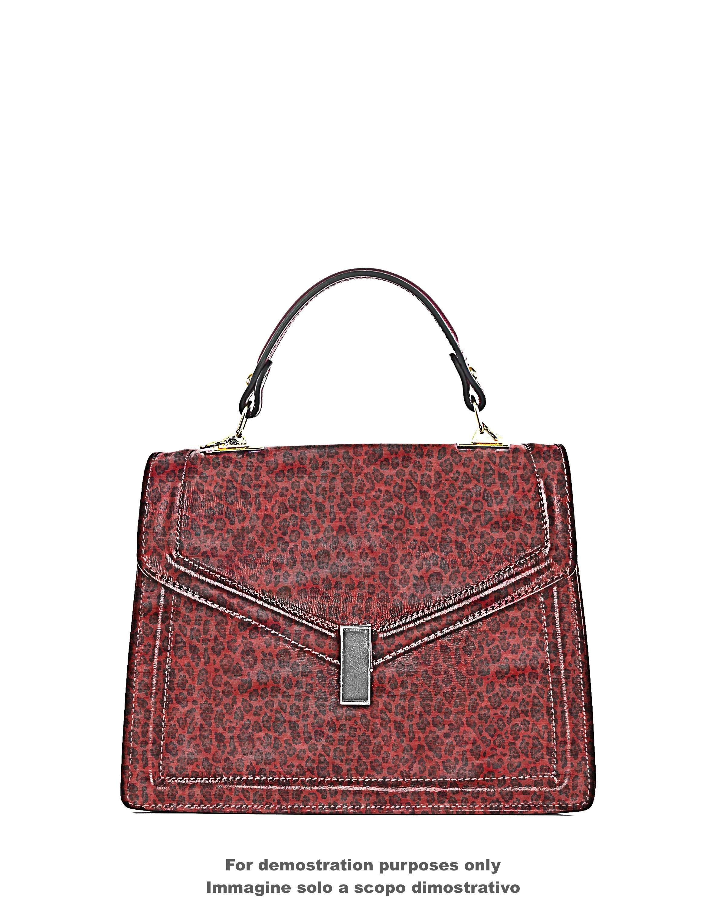 Red and black LEOPARD textured leather skin, animal cheetah printed glossy goatskin, luxurious CARVED hide for hobbyists B18177-ST