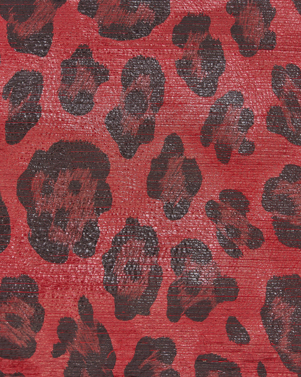 Red and black LEOPARD textured leather skin, animal cheetah printed glossy goatskin, luxurious CARVED hide for hobbyists B18177-ST