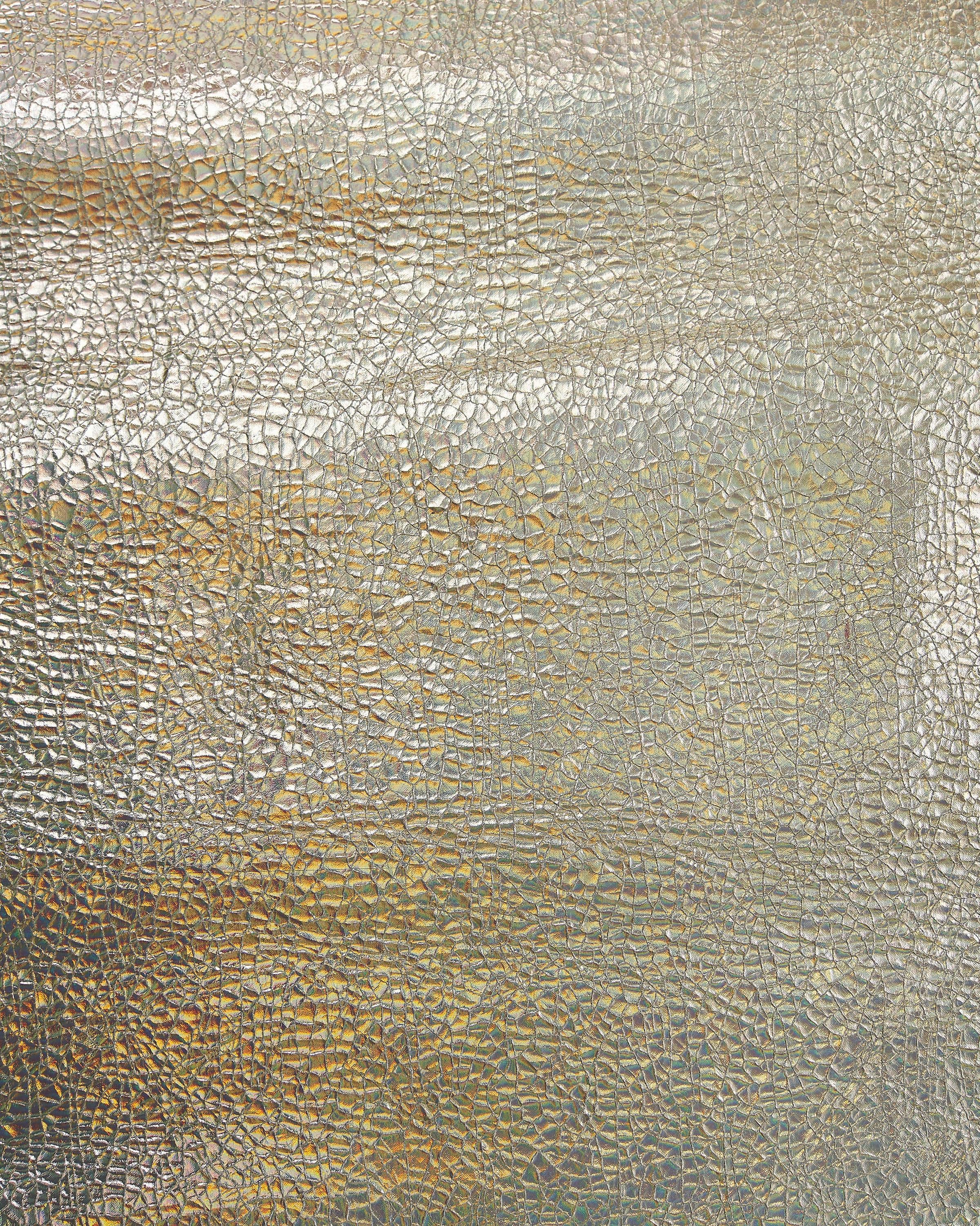 Light gold HOLOGRAPHIC leather skin, CRACKLED printed metallic goatskin, metallic soft hide for diy projects B17256-MT(st) La Garzarara