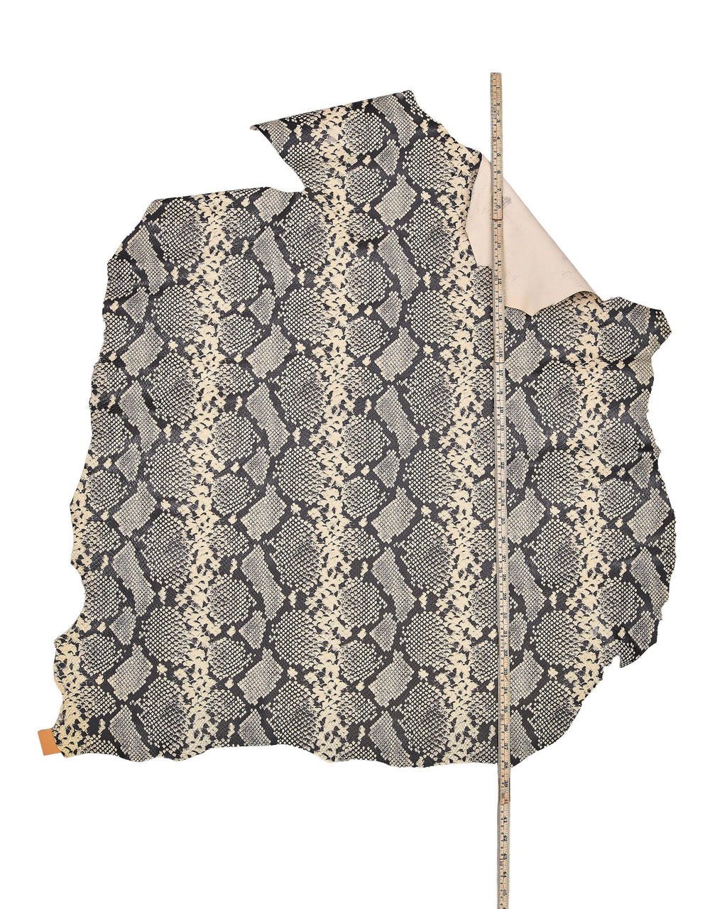 Beige Python skin leather, off white reptile printed goatskin, SNAKE pattern on soft semiglossy hide B18125-ST La Garzarara
