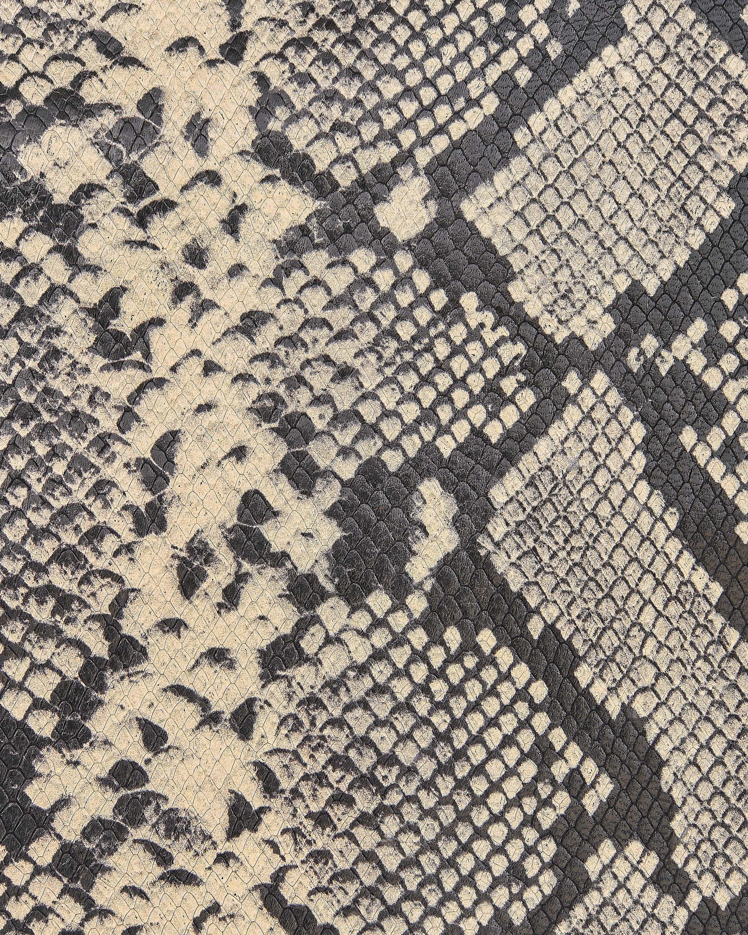 Beige Python skin leather, off white reptile printed goatskin, SNAKE pattern on soft semiglossy hide B18125-ST La Garzarara