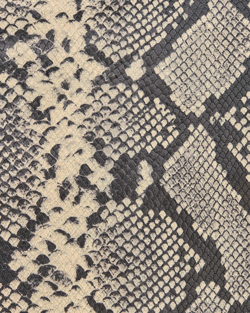 Beige Python skin leather, off white reptile printed goatskin, SNAKE pattern on soft semiglossy hide B18125-ST La Garzarara