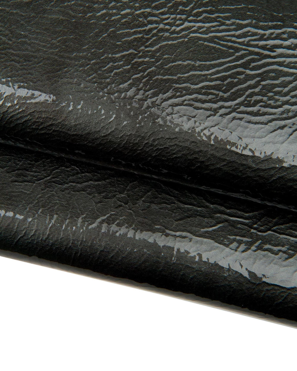Glossy grey patent lambskin leather SKIN, soft naplak lamb leather for bags and accessories, shiny hide B17946-TU La Garzarara
