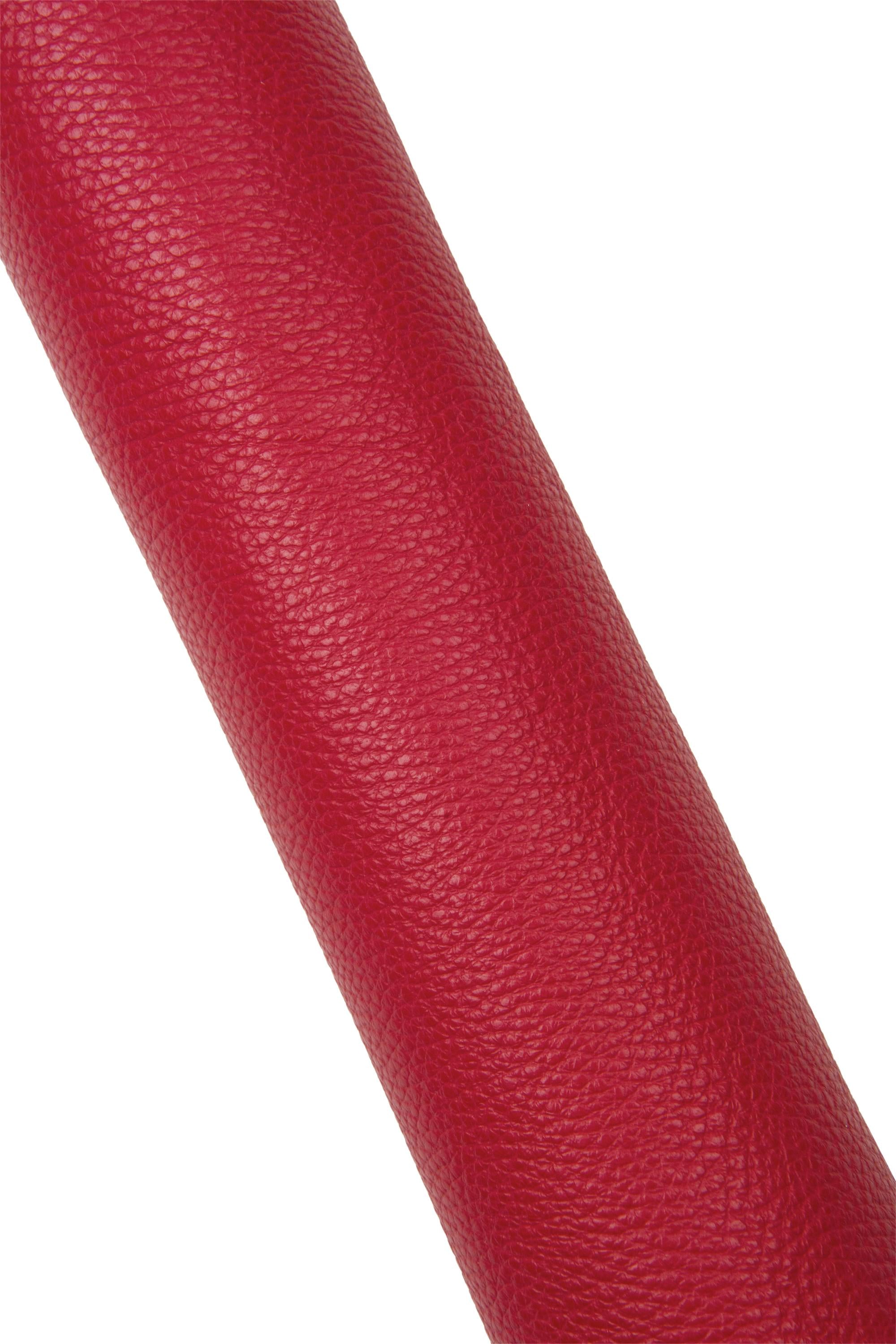 Red PEBBLE GRAIN printed leather hide, soft embossed cowhide, semi glossy italian calfskin for crafters B17237-TU La Garzarara