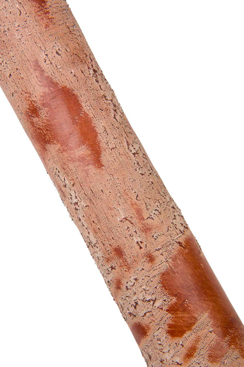 Distressed cognac leather skin, fabric look goatskin, worn textured goat hide for hobbyists B18243-VT La Garzarara