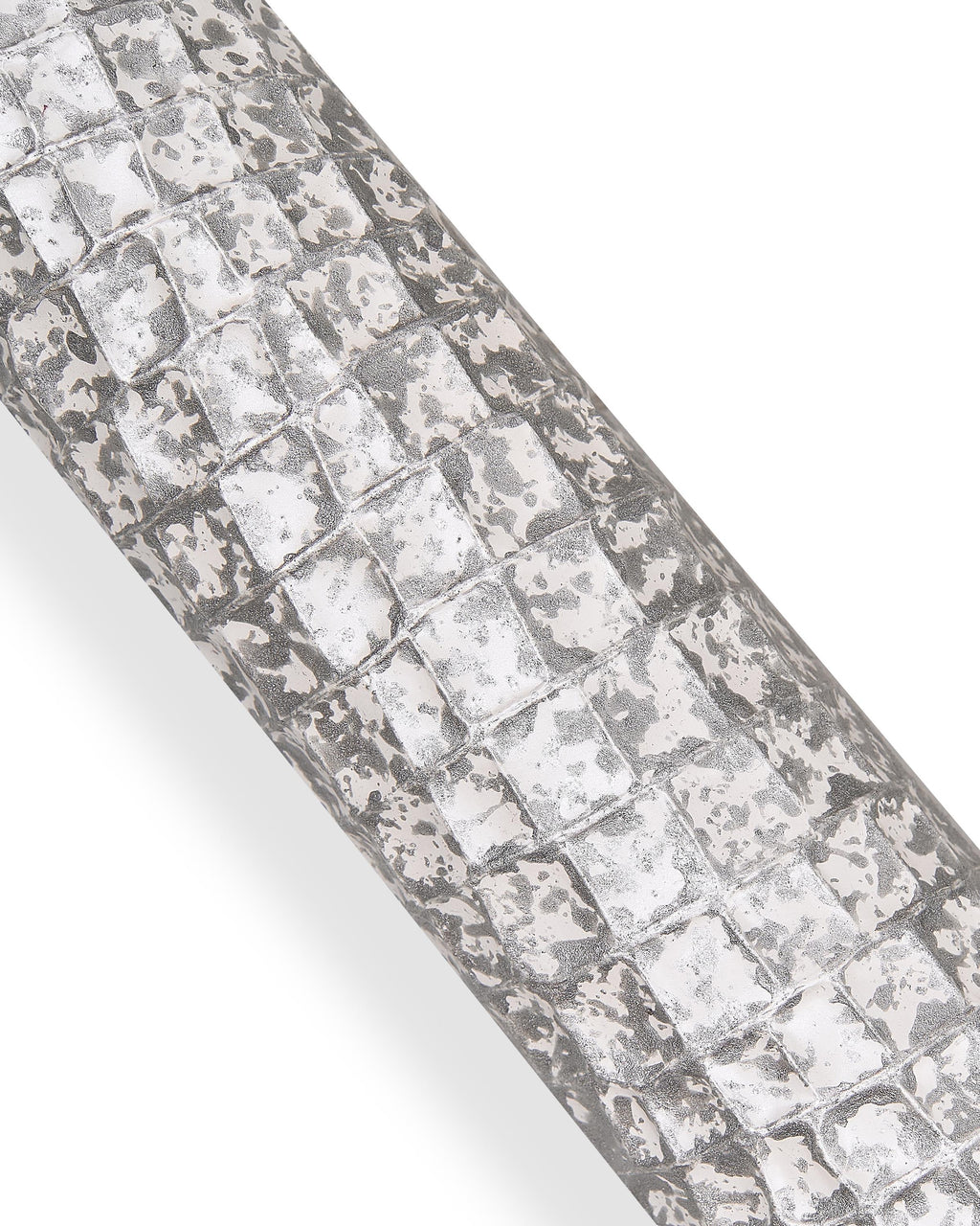 Silver white CROCODILE embossed leather hide, metallic GLITTER cowhide, elegant calfskin medium softness B18153-MT(st) La Garzarara