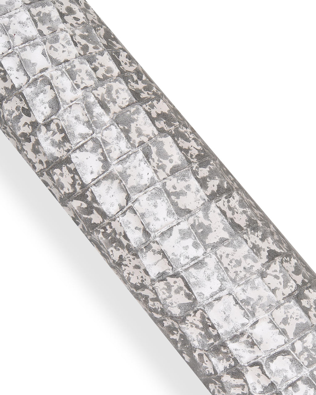 Silver white CROCODILE embossed leather hide, metallic GLITTER cowhide, elegant calfskin medium softness B18153-MT(st) La Garzarara