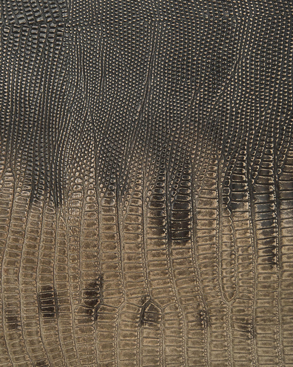 LIZARD printed leather hide, brown grey animal printed cowhide, reptile pattern on soft semi-glossy calfskin B18061-ST La Garzarara