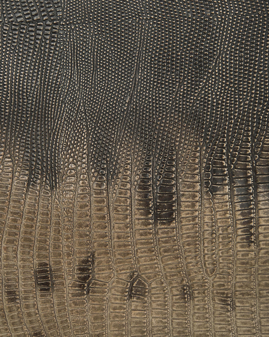 LIZARD printed leather hide, brown grey animal printed cowhide, reptile pattern on soft semi-glossy calfskin B18061-ST La Garzarara