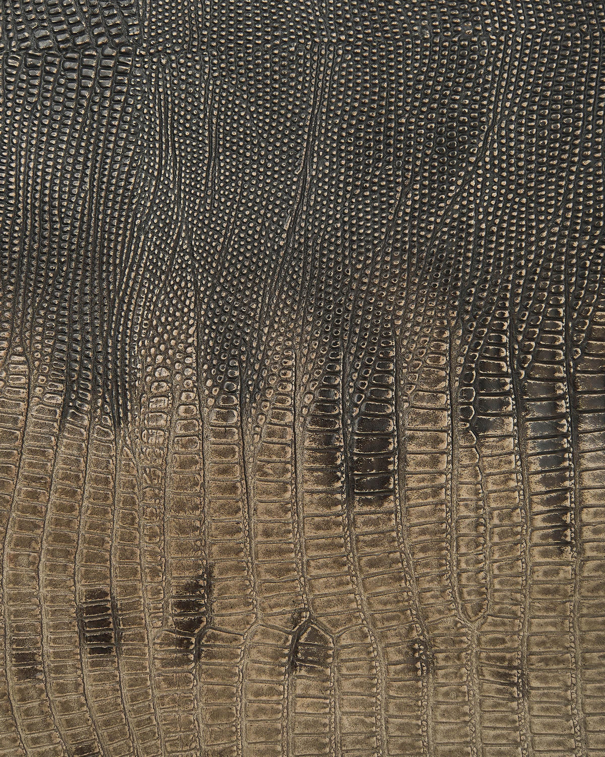 LIZARD printed leather hide, brown grey animal printed cowhide, reptile pattern on soft semi-glossy calfskin B18061-ST La Garzarara