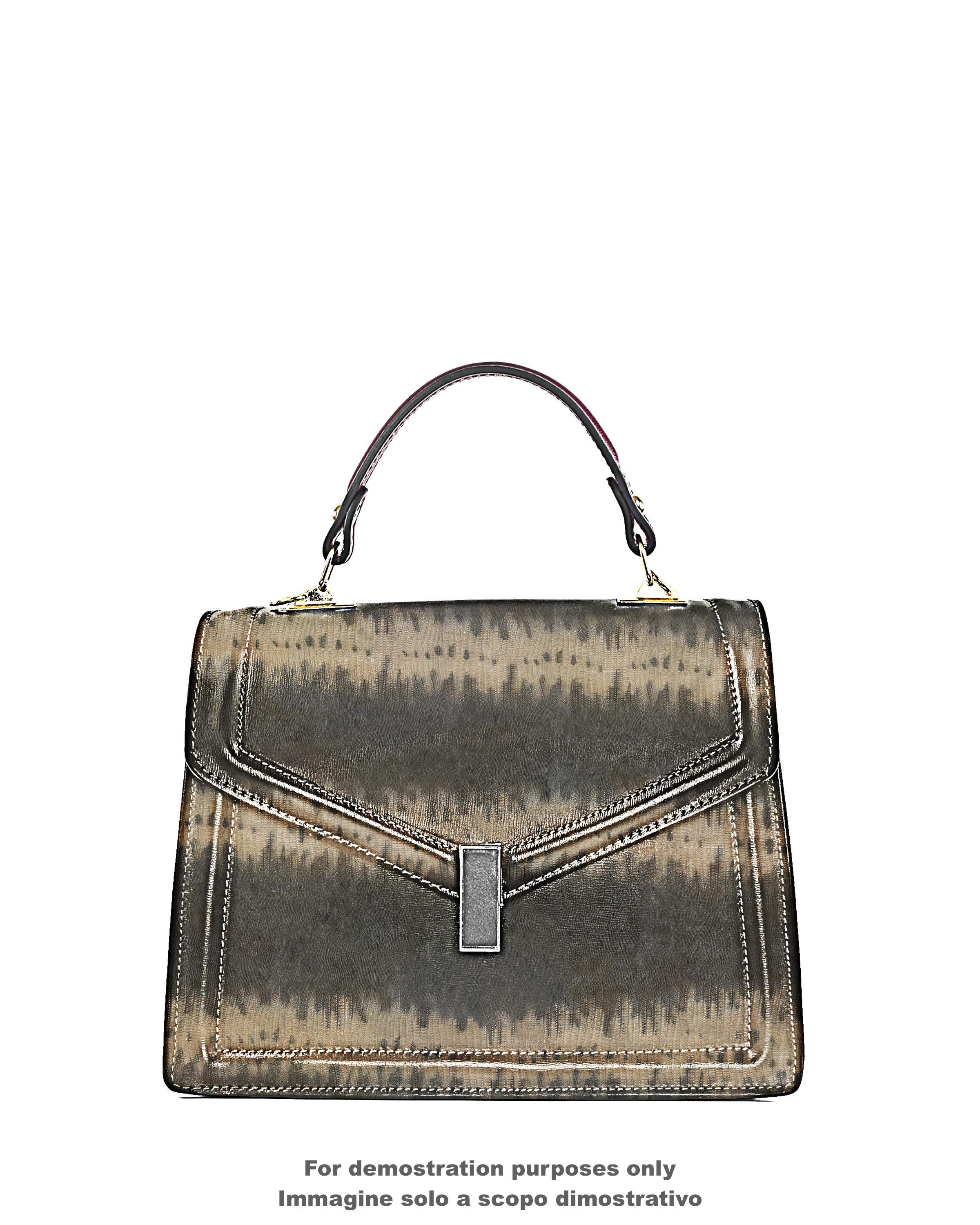 LIZARD printed leather hide, brown grey animal printed cowhide, reptile pattern on soft semi-glossy calfskin B18061-ST La Garzarara