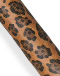 Tan and black LEOPARD textured leather skin, animal cheetah printed glossy goatskin, luxurious CARVED hide for hobbyists B18180-ST