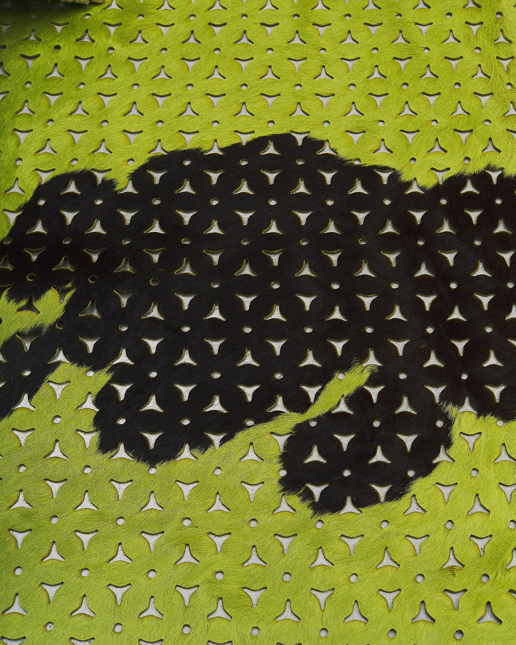 Laser Cut Pony Hair Leather Hide, Cow Print Hair-on Skin for Bags, perforated ponyskin B17268-CV La Garzarara