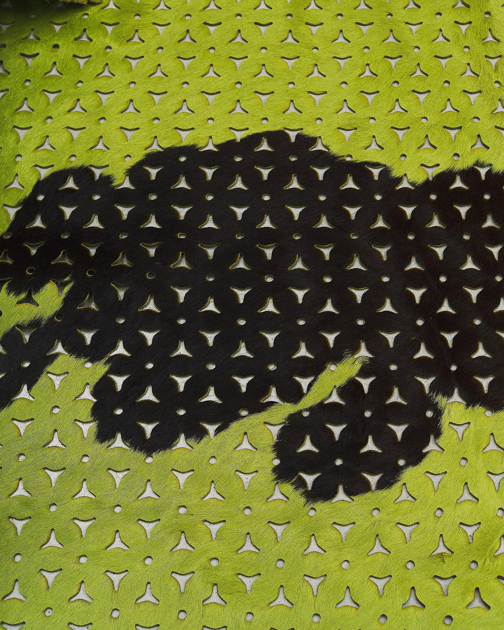 Laser Cut Pony Hair Leather Hide, Cow Print Hair-on Skin for Bags, perforated ponyskin B17268-CV La Garzarara