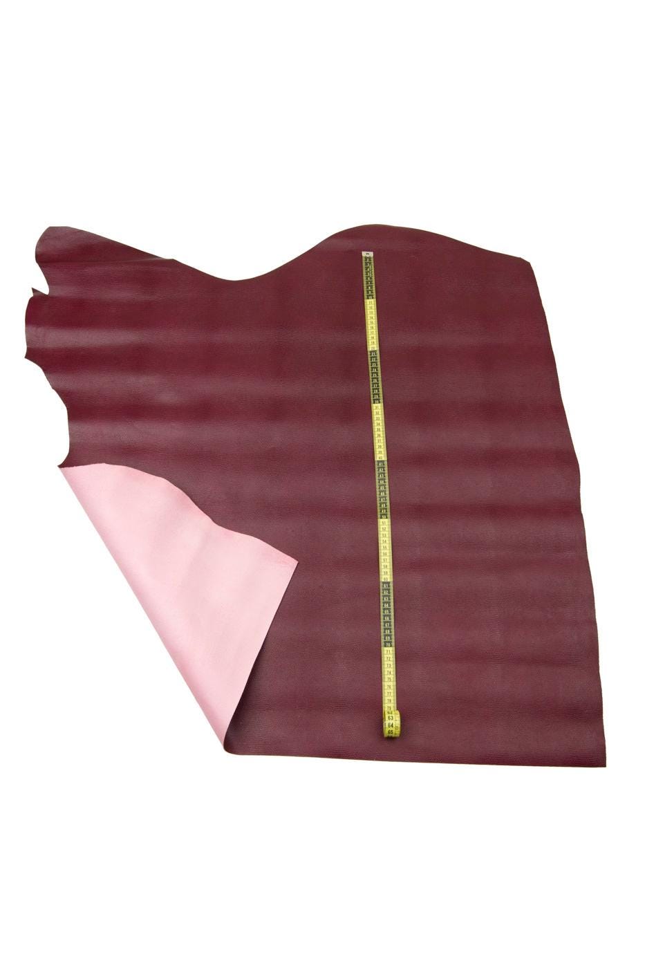 Ruby red LIZARD leather hide, glossy REPTILE printed cowhide, classic embossed calfskin, medium softness B18089-ST La Garzarara