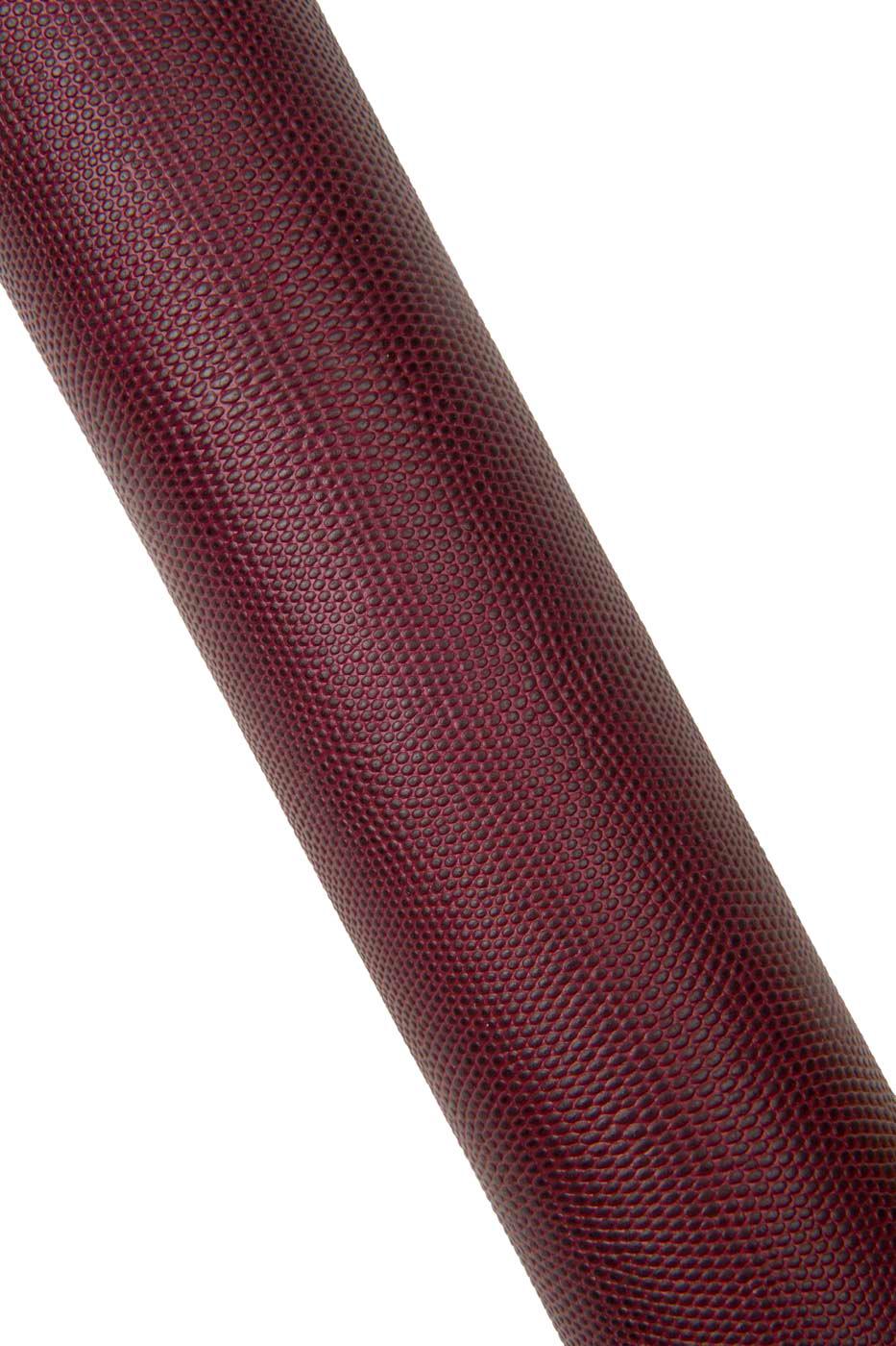 Ruby red LIZARD leather hide, glossy REPTILE printed cowhide, classic embossed calfskin, medium softness B18089-ST La Garzarara