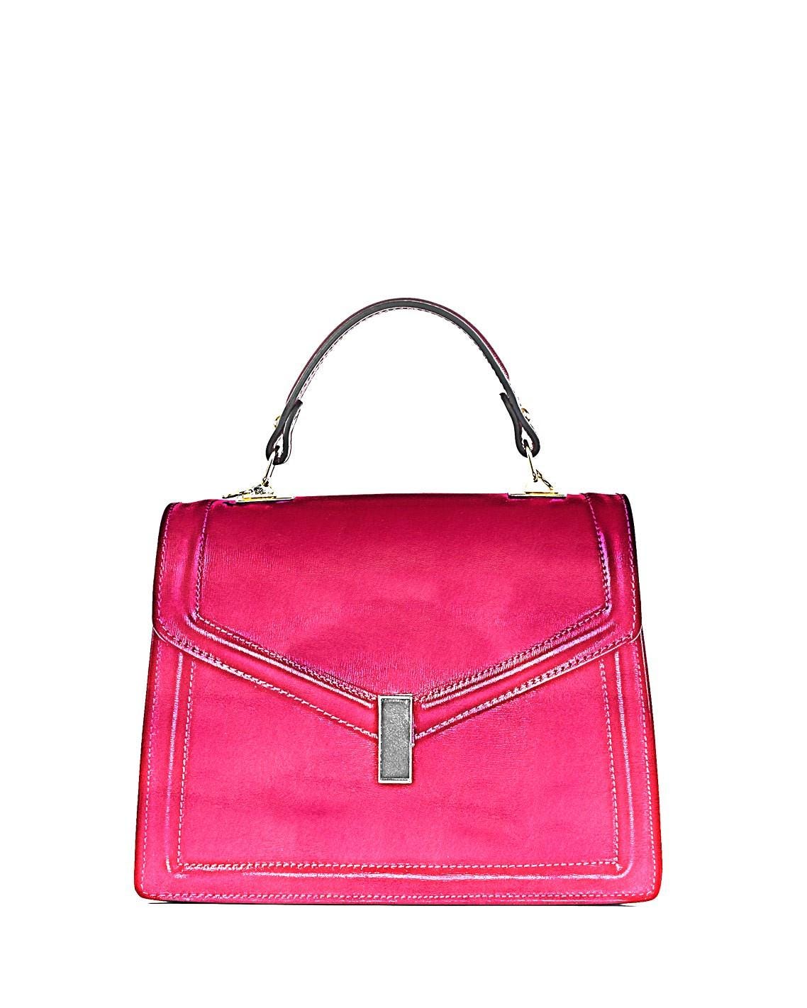 FUCHSIA metallic leather hide, magenta smooth cowhide, soft calfskin for diy projects, 1.2 - 1.3 mm B18537-MT La Garzarara