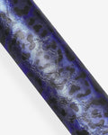Blue LEOPARD leather hide metallic laminated, iridescent shiny animal print leather skin, electric blue fashionB18204-MT(st) La Garzarara