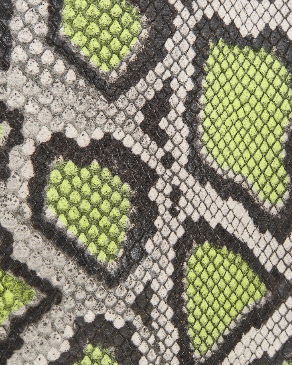 Black grey and NEON yellow, python printed leather hide, reptile SNAKE textured goatskin glossy soft hides for hobbyists B18200-ST