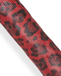 Red and black LEOPARD textured leather skin, animal cheetah printed glossy goatskin, luxurious CARVED hide for hobbyists B18177-ST