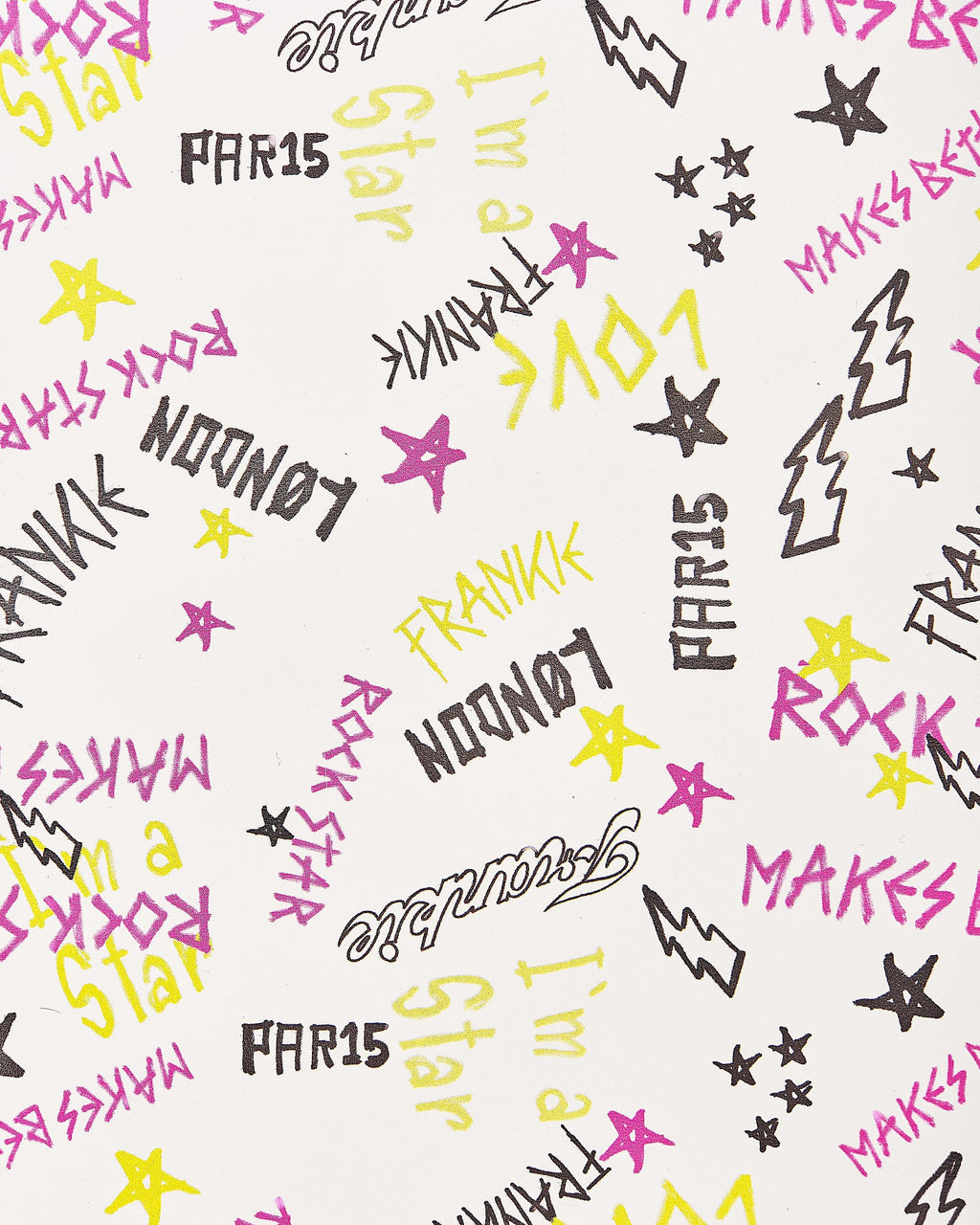 Graffiti Printed Leather Hide | White Pop Art Leather | Designer Leather for Bags & Leathercraft B18050-ST La Garzarara