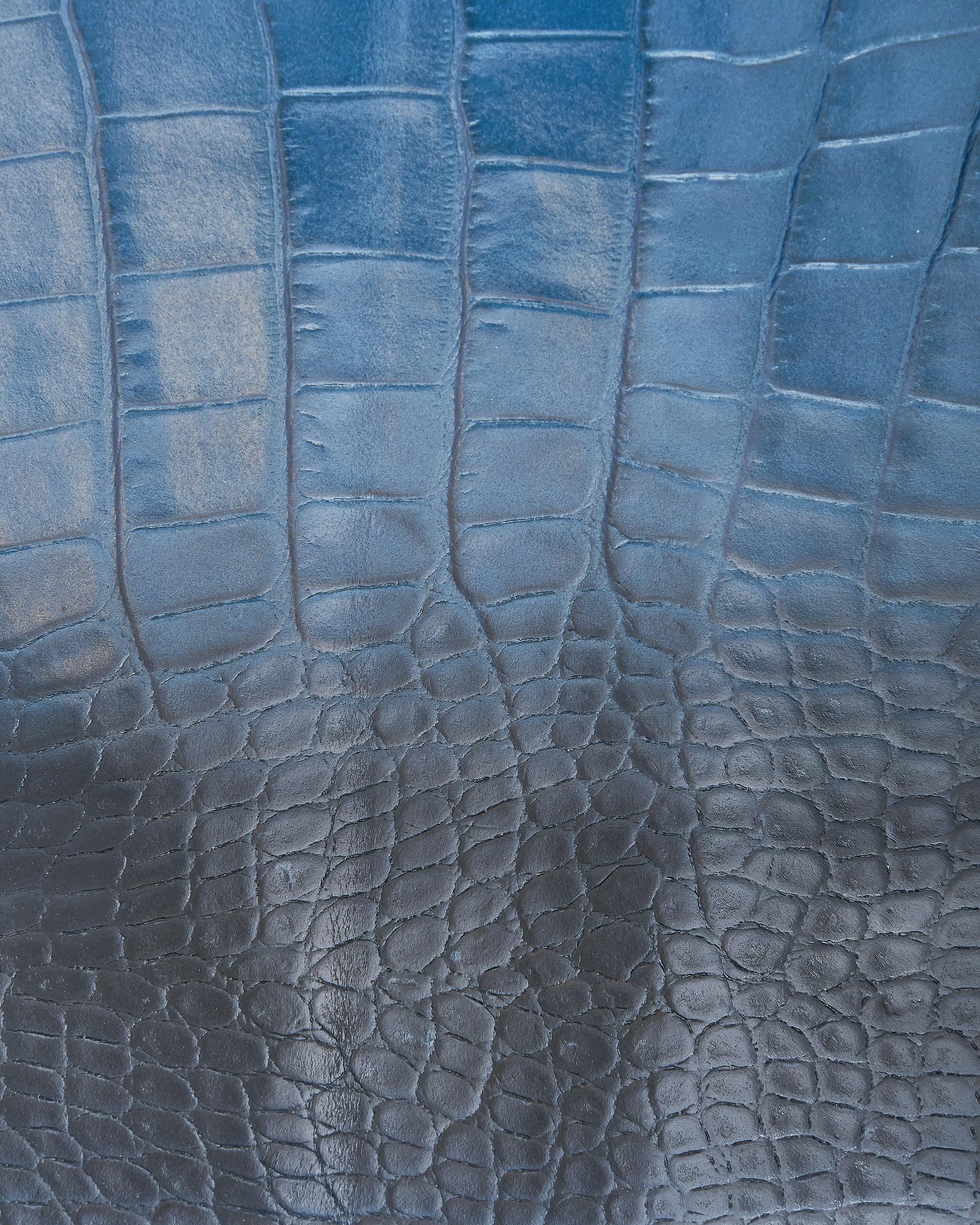 Soft Colorful Croc Embossed Italian Leather Hide, Colorful crocodile leather skin, supple Blue, Red & Yellow reptile B17960-ST LaGarzarara
