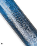 Soft Colorful Croc Embossed Italian Leather Hide, Colorful crocodile leather skin, supple Blue, Red & Yellow reptile B17960-ST LaGarzarara