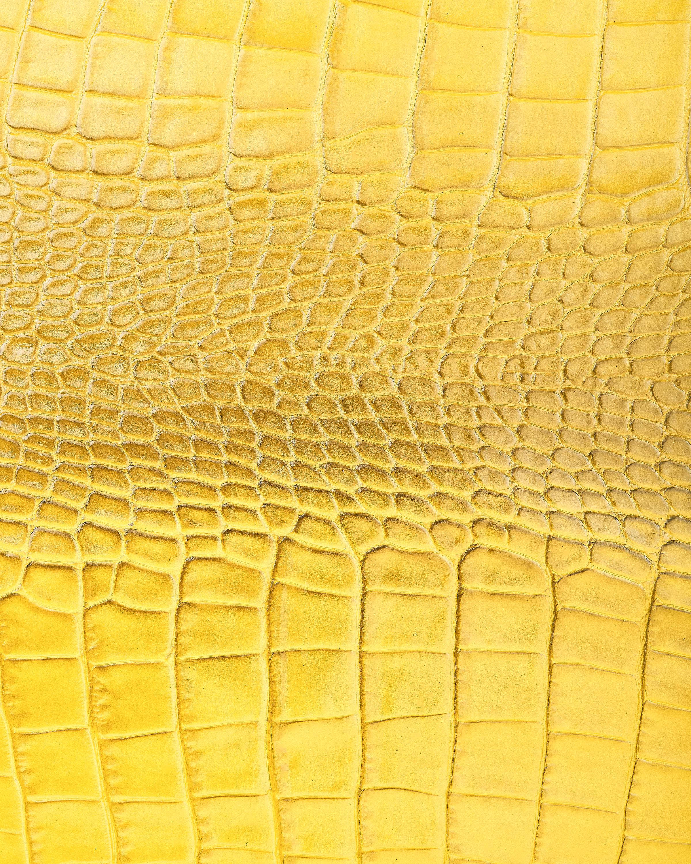 Soft Colorful Croc Embossed Italian Leather Hide, Colorful crocodile leather skin, supple Blue, Red & Yellow reptile B17960-ST LaGarzarara
