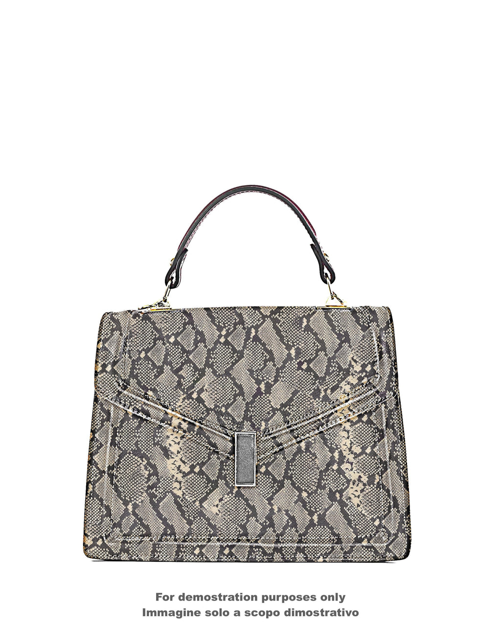 Beige Python skin leather, off white reptile printed goatskin, SNAKE pattern on soft semiglossy hide B18125-ST La Garzarara