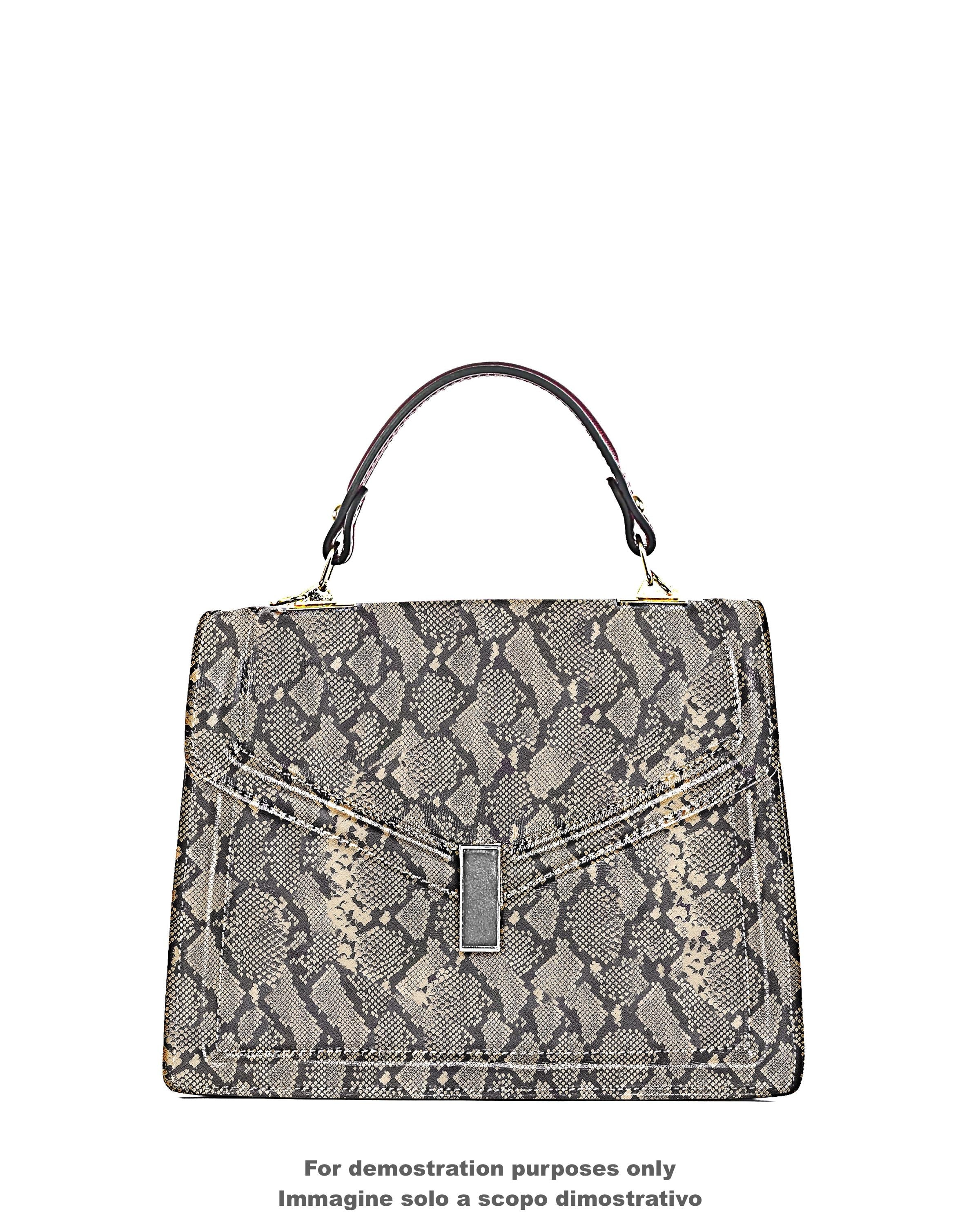 Beige Python skin leather, off white reptile printed goatskin, SNAKE pattern on soft semiglossy hide B18125-ST La Garzarara