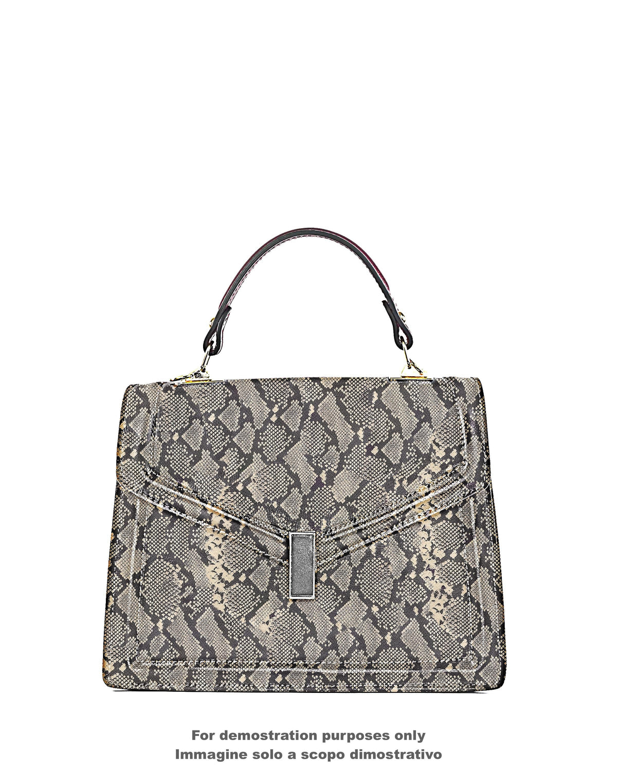 Beige Python skin leather, off white reptile printed goatskin, SNAKE pattern on soft semiglossy hide B18125-ST La Garzarara