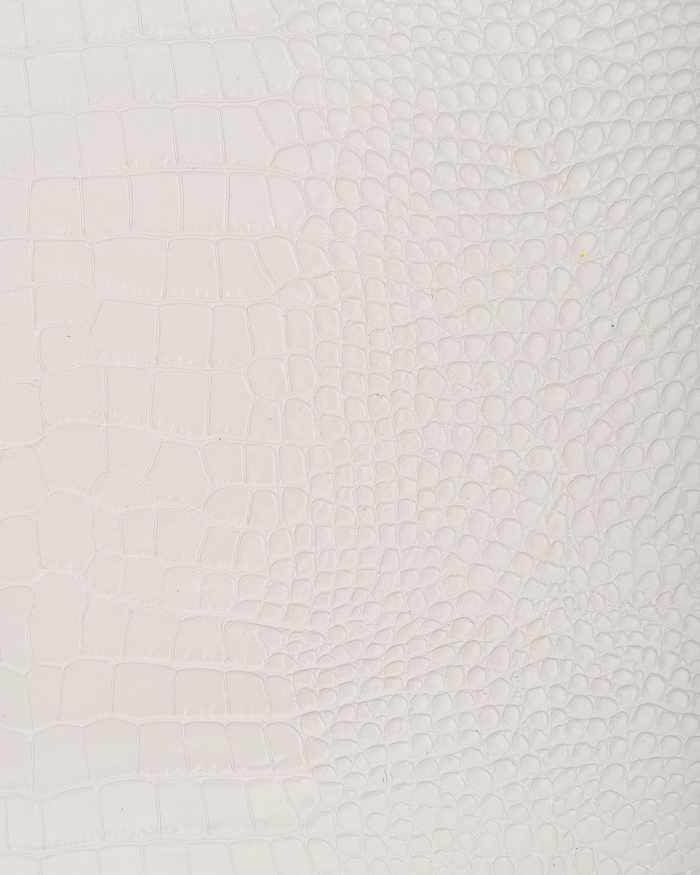 White embossed CROCODILE cow leather hide, glossy alligator print leather skin semi rigid for structured bags B18136-ST La Garzarara