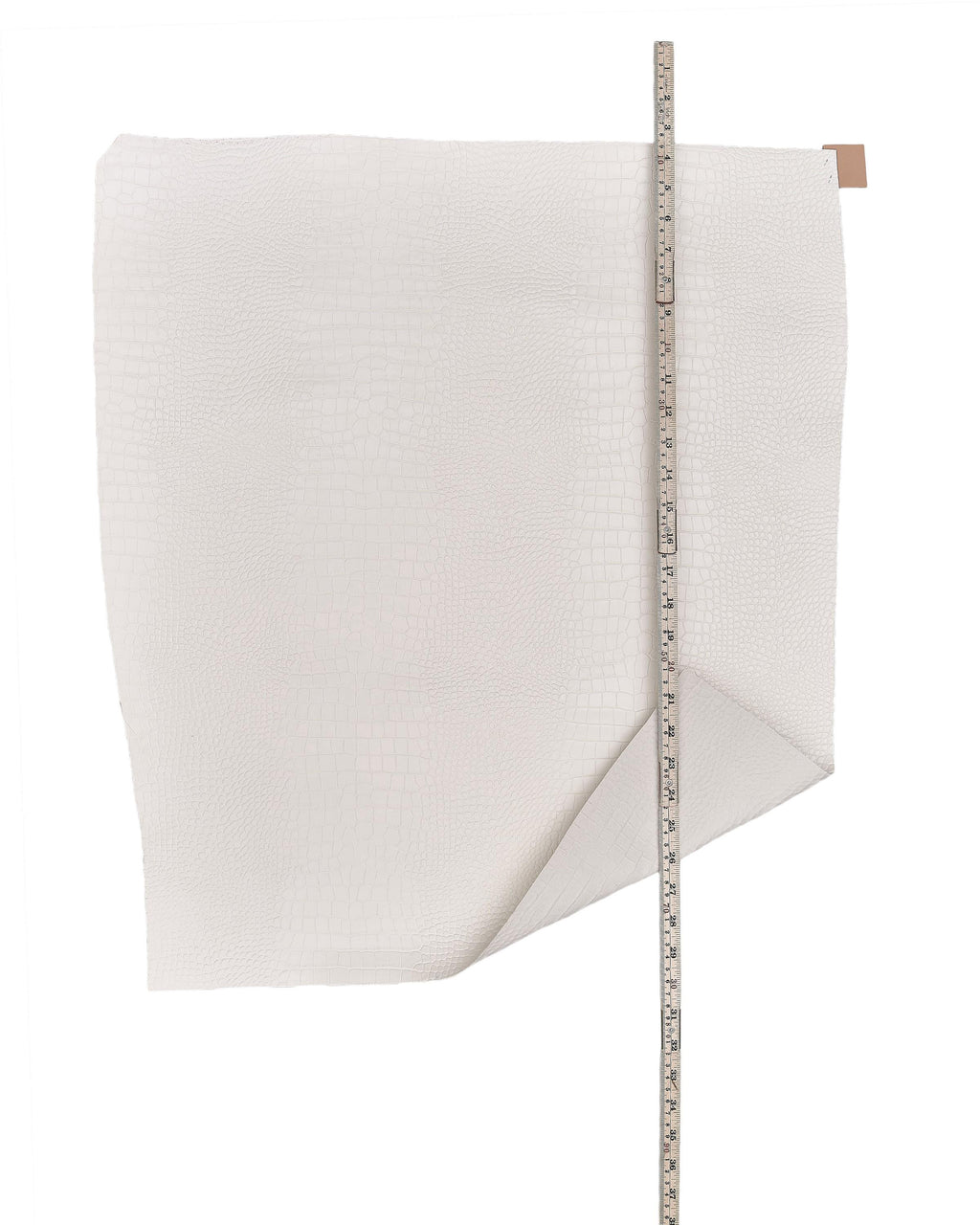 White embossed CROCODILE cow leather hide, glossy alligator print leather skin semi rigid for structured bags B18136-ST La Garzarara