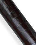 Dark brown CROCODILE embossed cowhide, GLOSSY soft leather hide, luxurious printed calfskin for crafting B18170-ST La Garzarara