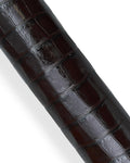 Dark brown CROCODILE embossed cowhide, GLOSSY soft leather hide, luxurious printed calfskin for crafting B18170-ST La Garzarara