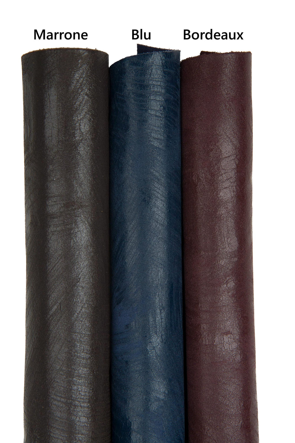 Worn effect leather hide,Burgundy, blue, brown CRACKLED leather, VINTAGE cowhide, distressed cow skin B18098-VT La Garzarara