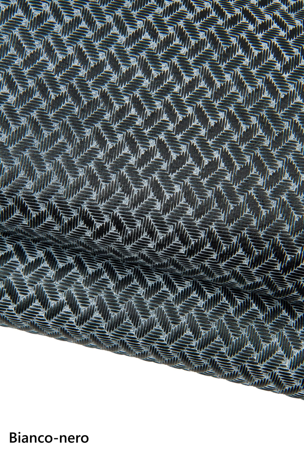 Basket weave embossed leather hide, woven effect geometric red black white black skin, leather for bags craft B18015-ST La Garzarara